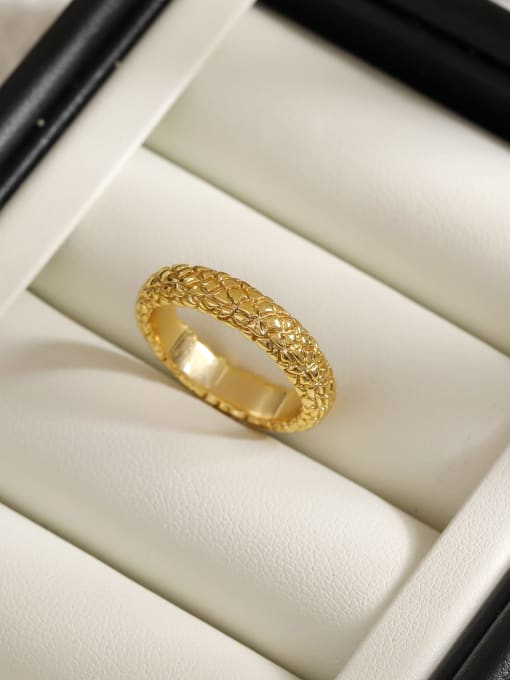 18K gold electrophoresis [ring] Brass Geometric Trend Band Ring